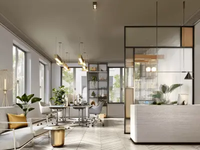 Office interior 3D model 13