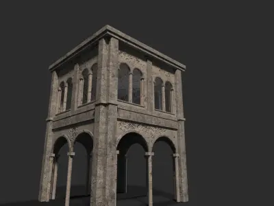 Medieval ruin Low-poly 3D model shop