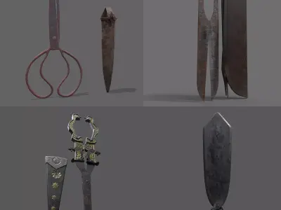Medieval Multi Scissors Collection  3D Model Pack