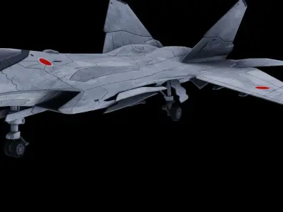 F7-japanese concept fighter jet Low-poly 3D model