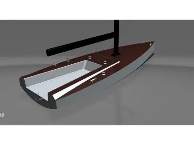 Sailing yacht hull surface 850 Free 3D model