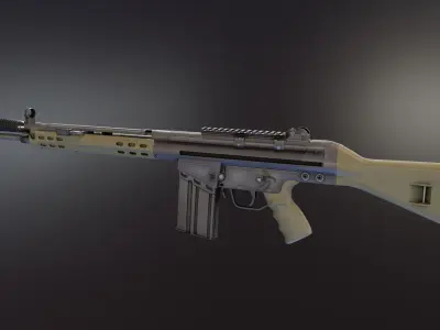 HK G3 Battle Rifle Low-poly 3D model