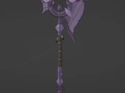 Axe Fire Medieval Weapon 3D model
