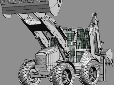 Backhoe Loader Cat 411E 3D model