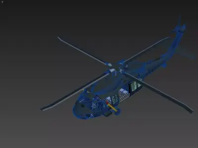 3D model of a helicopter Low-poly 3D model
