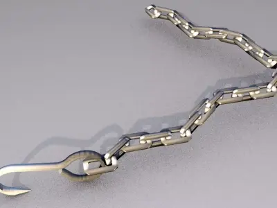 hook chain  Low-poly 3D model