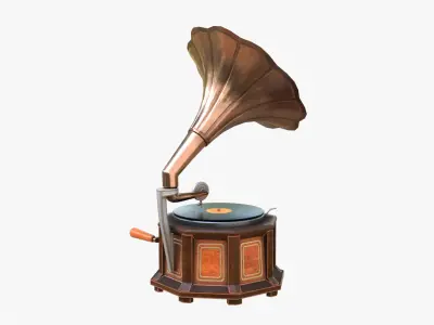 Gramophone Low-poly 3D model