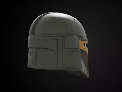 Stylized Interstellar Bounty Hunter Helmet - Galactic Tracker 3D print model