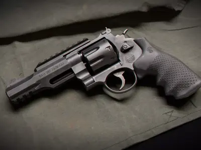 R8 Revolver Game Ready Low-poly 3D model
