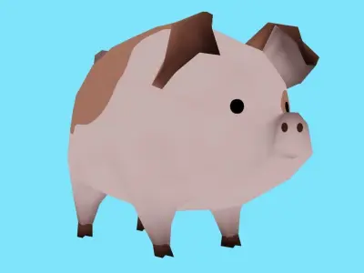Pig Low Poly Low-poly 3D model
