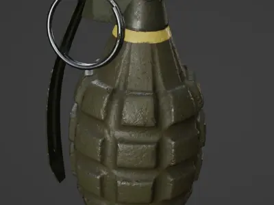MK-2 hand grenade Free low-poly 3D model