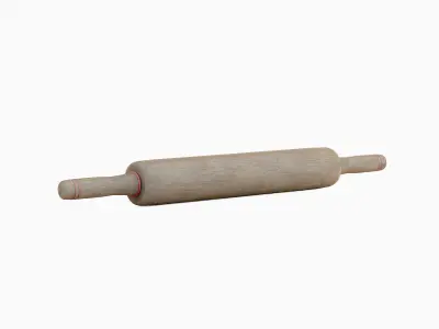 Wooden Rolling Pin 01 Low-poly 3D model