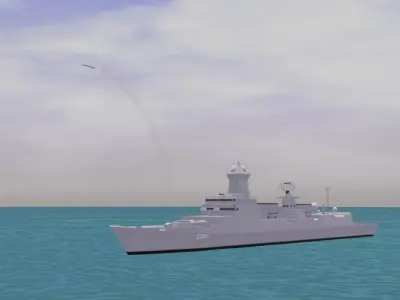 Indian Navy INS Kolkata class  destroyer Project 15A stealth Low-poly 3D model