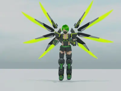 Mech Fairy Low-poly 3D model