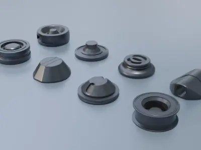 Cylinder parts - Mini SUB-D ready Pack Free 3D model