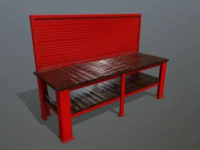 workbench bench Low-poly 3D model shop