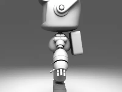 Cute Robot Low-poly 3D model 12