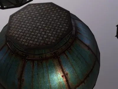 Machine Geosphere Low-poly 3D model