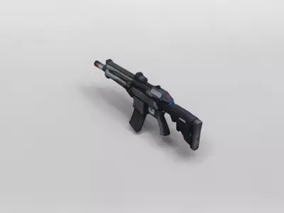 Futuristic Tactical Assault Rifle 3D Model 3D model purchase