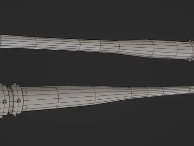 Wooden Baseball Bat Low-poly 3D model