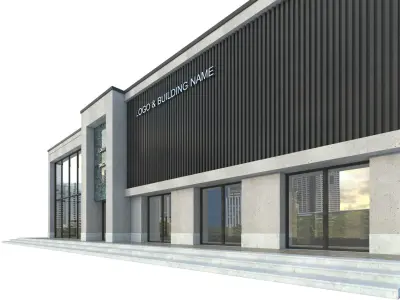 Modern Commercial Building No10 Low-poly 3D model