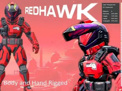 Redhawk Jupiter Armored Space Patrolman 3D model
