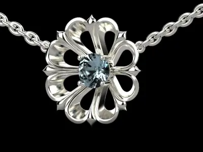 Pandant flower Free low-poly 3D model