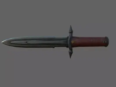 Knife Low-poly 3D model 15