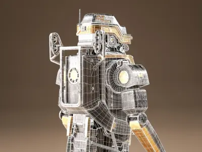 SCI-FI Robot Rigged - Elysium-inspired 3D model