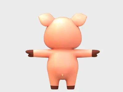Cartoon Pig Low-poly 3D model