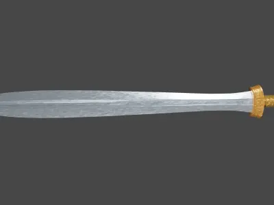 Xyphos sword with Langsax handle Low-poly 3D model