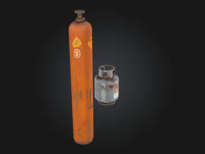 Gas Cylinders  Essential Industrial Storage Units 3D model