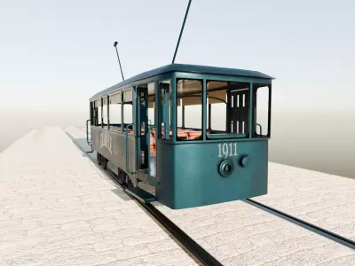 tramway Low-poly 3D model