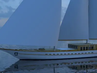 CLASSIC SAILING BOAT - GULET 3D model