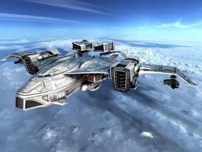 Sci-fy Dropship Low-poly 3D model