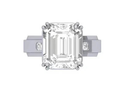 Emerald Radiant Ring 3D print model 20