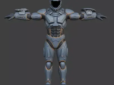 Futuristic Sci-Fi Soldier 3D Model 3D model