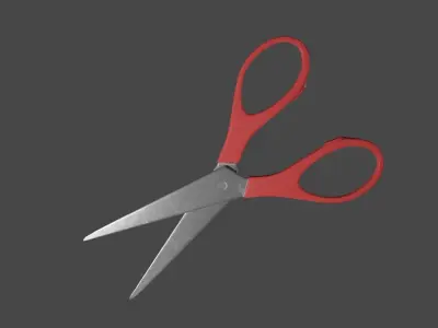 Rigged School Scissor Low-poly 3D model