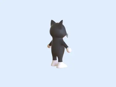 High-Quality 3D Cute Cat for Games  Low-poly 3D model