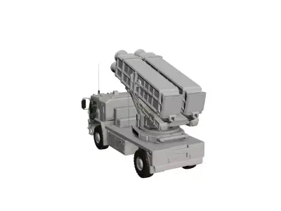 Realistic Missile Launcher 3D Model Military Defense System 3D model