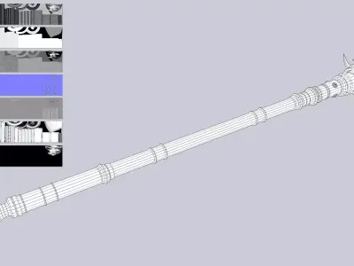 Forsaken scepter Low-poly 3D model