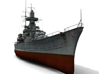 Prinz Eugen Cruiser Low-poly 3D model
