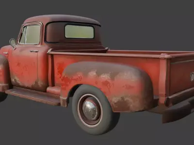 Vintage Rusty Pickup Truck 3D Model 3D model 8