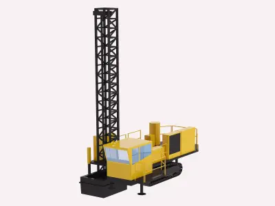 Drill Rig Construction M45 Simplified Low-poly 3D model