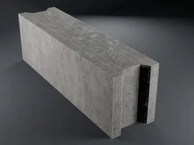 Concerte barrier Low-poly 3D model Free low-poly 3D model