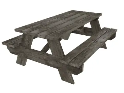 Old Picnic Table Free 3D model