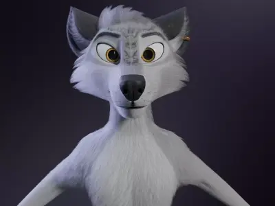 Magnus Anthro Wolf Free low-poly 3D model