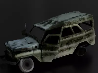 Abandoned car 01 3D print model