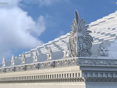 Classical Architectural Corner Acanthus Ornament 3D model