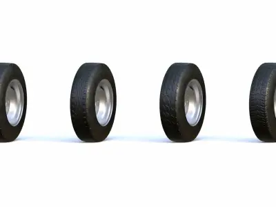 Wheels Collection set of tires 3D model